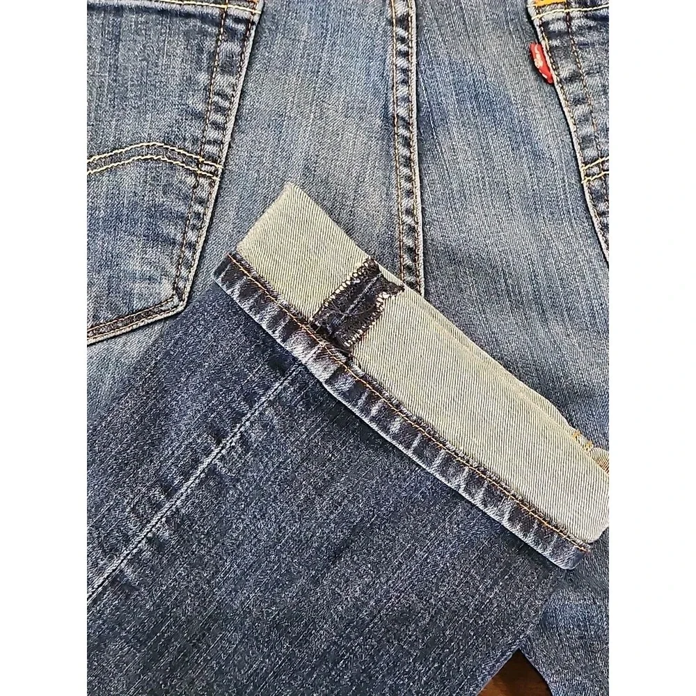 Levis Jeans Mens 38×32 Blue Denim Pants Faded 505 Straight Regular Stretch Work